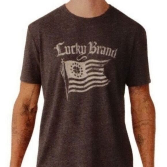 Lucky Brand Tee American Flag Black Gray Men's sz L - Picture 4 of 5